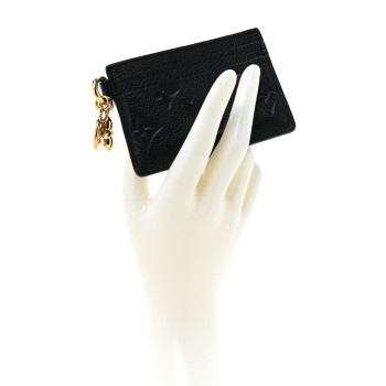 LOUIS VUITTON Empreinte Monogram LV Charms Card Holder Black