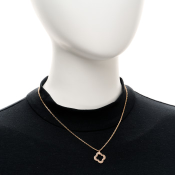 VAN CLEEF & ARPELS 18K Rose Gold Byzantine Alhambra Pendant Necklace