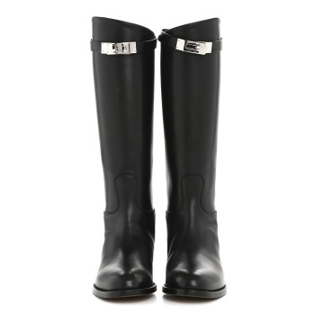 HERMES Box Kelly Jumping Boots 36 Black