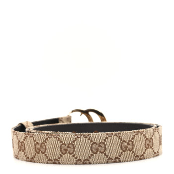 GUCCI Original GG Canvas Marmont Thin Belt 105 42 Beige Ebony