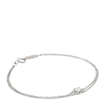 TIFFANY Platinum Diamond .17ct Double Chain Solitaire Bracelet