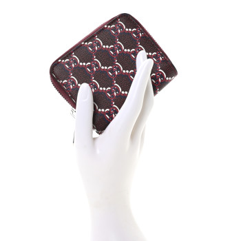 GUCCI GG Supreme Shadow Zip Around Wallet Rosso Ancora Red