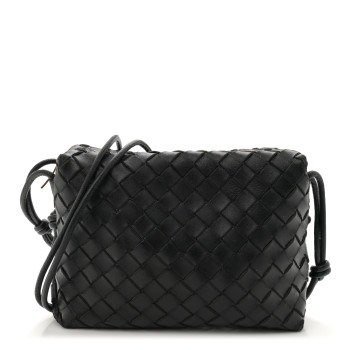 BOTTEGA VENETA Nappa Intrecciato Small Loop Camera Bag Black