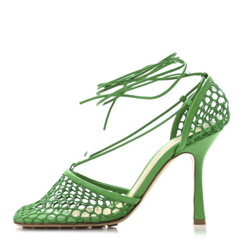 BOTTEGA VENETA Mesh Nappa Stretch Ankle Tie 90mm Sandals 38.5 Grass