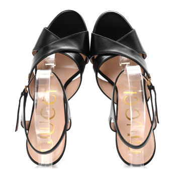 GUCCI Malaga Kid Double G 150mm Platform Sandals 40 Black