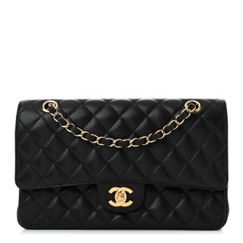 CHANEL Caviar Quilted Medium Double Flap Black