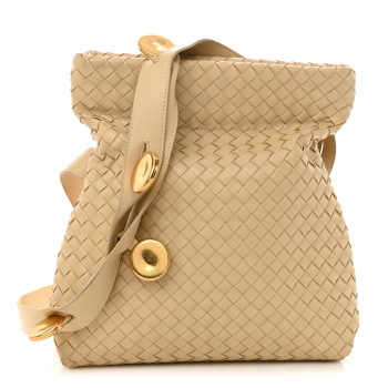 BOTTEGA VENETA Nappa Intrecciato The Fold Crossbody Porridge