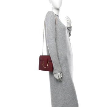SALVATORE FERRAGAMO Calfskin Thalia Flap Shoulder Bag Wine