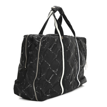 CHANEL Nylon Large Travel Duffle Bag Black CHANEL Nylon Large Travel Duffle Bag Black