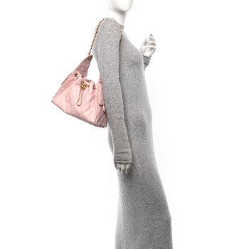CHANEL Caviar Quilted Small Chanel 25 Handbag Light Pink