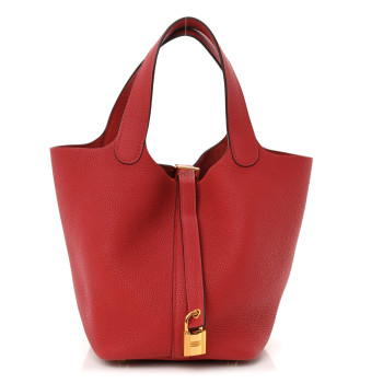 HERMES Taurillon Maurice Picotin Lock 18 PM Rouge Piment HERMES Taurillon Maurice Picotin Lock 18 PM Rouge Piment