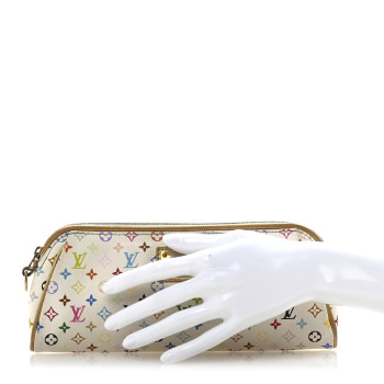 LOUIS VUITTON Monogram Multicolor Kate Clutch White