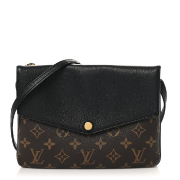 LOUIS VUITTON Monogram Twice Pochette Black