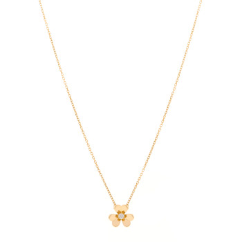 VAN CLEEF & ARPELS 18K Yellow Gold Diamond Mini Frivole Pendant Necklace