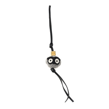 LOEWE Felt Calfskin Baby Owl Bag Charm Grey