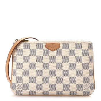 LOUIS VUITTON Damier Azur Double Zip Pochette