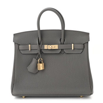 HERMES Togo Birkin 25 Gris Meyer
