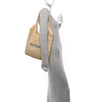MIU MIU Fabric Linen Tote Natural