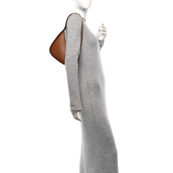 THE ROW Smooth Calfskin Half Moon Shoulder Bag Chestnut