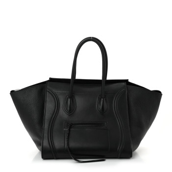 CELINE Supple Calfskin Medium Phantom Luggage Black