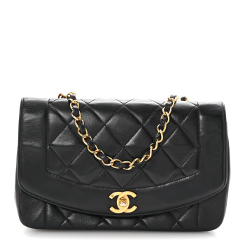 CHANEL Lambskin Quilted Small Single Flap Black