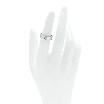 CARTIER 18K White Gold 3 Diamond 5.5mm LOVE Ring 50 5.25