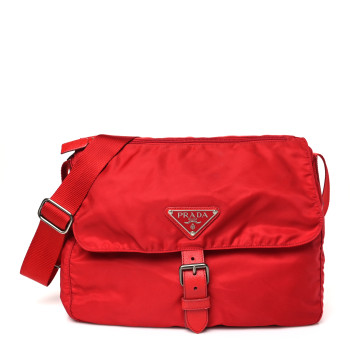 PRADA Nylon Vela Sport Messenger Bag Rosso