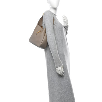 SAINT LAURENT Smooth Calfskin Small Le 5 A 7 Soft Hobo Dusty Grey