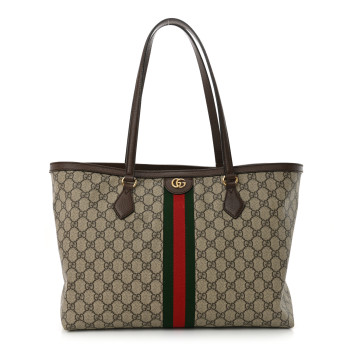 GUCCI GG Supreme Monogram Medium Ophidia Shopping Brown