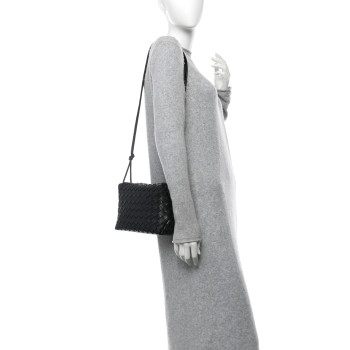 BOTTEGA VENETA Nappa Intrecciato Small Loop Camera Bag Black