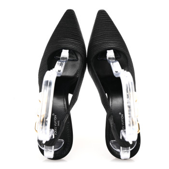 LOUIS VUITTON Satin Sparkle Slingback Pumps 39 Black