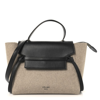 CELINE Felt Smooth Calfskin Mini Belt Bag Beige