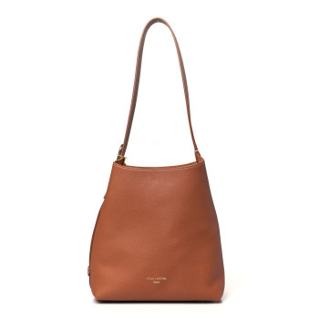 LOUIS VUITTON Grained Calfskin Low Key Hobo PM Cognac