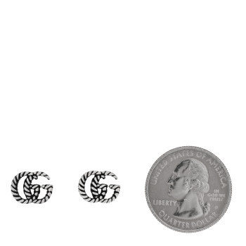 GUCCI Sterling Silver Torchon Double G Earrings