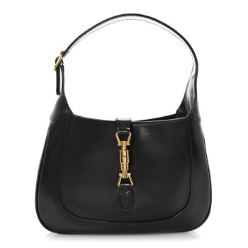 GUCCI Boarded Dyana Lux Calfskin Small Jackie 1961 Hobo Black