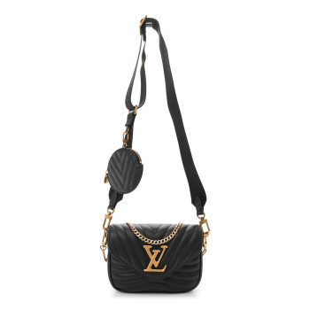 LOUIS VUITTON Calfskin New Wave Multi Pochette Black LOUIS VUITTON Calfskin New Wave Multi Pochette Black