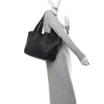 SAINT LAURENT Grained Deerskin Bea Tote Black