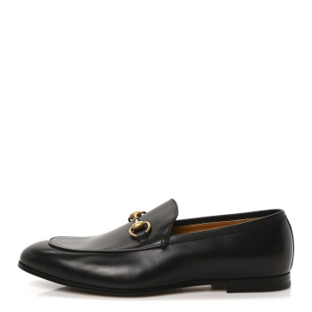 GUCCI Betis Glamour Calfskin Horsebit Mens Jordaan Loafers 8.5 Black