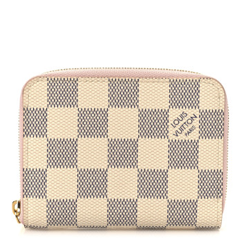 LOUIS VUITTON Damier Azur Zippy Coin Purse Rose Ballerine