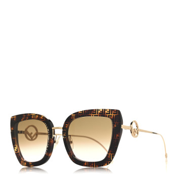 FENDI Acetate Metal F is Fendi FF Square Cat Eye Sunglasses FF 0424/F/S Havana