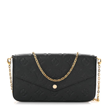 LOUIS VUITTON Empreinte Pochette Felicie Chain Wallet Black