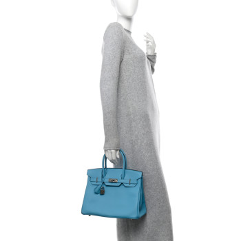 HERMES Epsom Birkin 30 Bleu du Nord