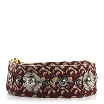 CHRISTIAN DIOR Oblique Studded Shoulder Strap Burgundy