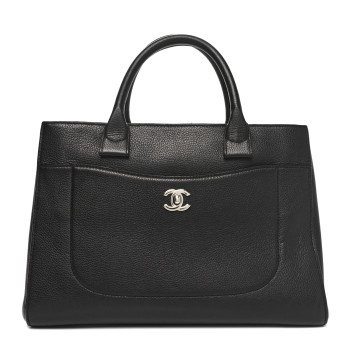 CHANEL Grained Calfskin Medium Neo Executive Shopper Tote Black