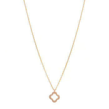 VAN CLEEF & ARPELS 18K Rose Gold Byzantine Alhambra Pendant Necklace