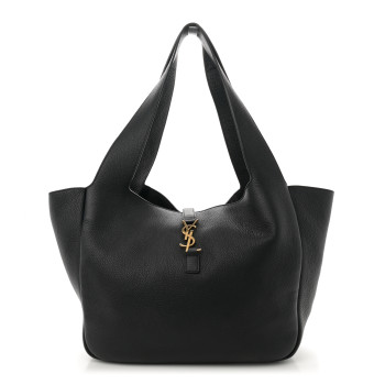 SAINT LAURENT Grained Deerskin Bea Tote Black