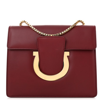 SALVATORE FERRAGAMO Calfskin Thalia Flap Shoulder Bag Wine