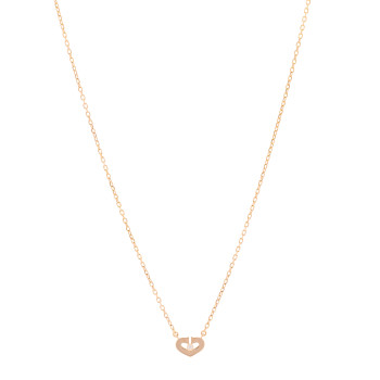 CARTIER 18K Pink Gold Diamond XS Hearts and Symbols Necklace