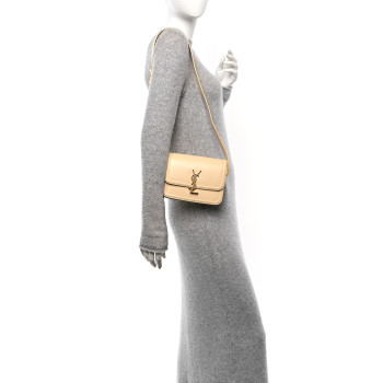 SAINT LAURENT Smooth Calfskin Small Solferino Satchel Jaune Pale