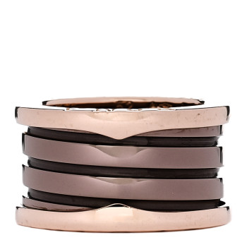 BULGARI 18K Rose Gold Bronze Cermet B.Zero1 Roma Four-Band Ring 52 6
